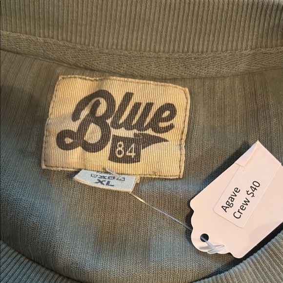 Backslope Brewing Ribbed Crewneck Green & NavySweatshirt New with Tags Size XL - Picture 3 of 3